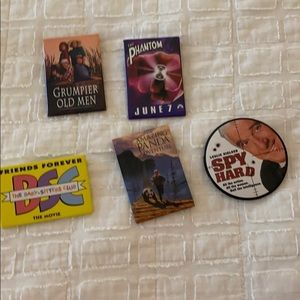 Set of movie pins from the 1990s